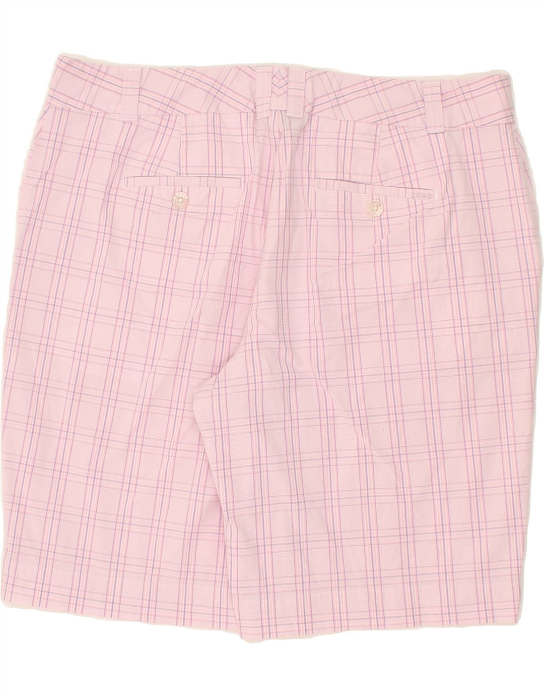 IZOD Womens Chino Shorts US 12 Large W34  Pink Check Cotton Vintage Izod and Second-Hand Izod from Messina Hembry 
