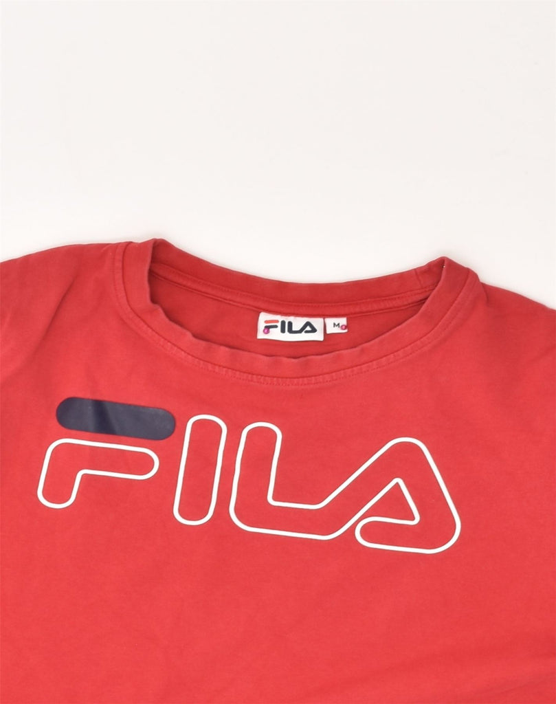 FILA Mens Sweatshirt Jumper Medium Red Cotton | Vintage Fila | Thrift | Second-Hand Fila | Used Clothing | Messina Hembry 