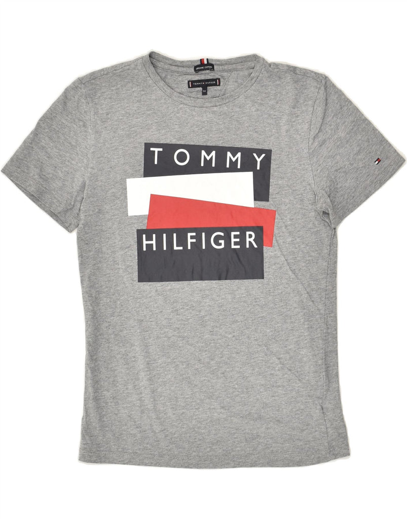 TOMMY HILFIGER Boys Graphic T-Shirt Top 13-14 Years Grey Cotton | Vintage Tommy Hilfiger | Thrift | Second-Hand Tommy Hilfiger | Used Clothing | Messina Hembry 