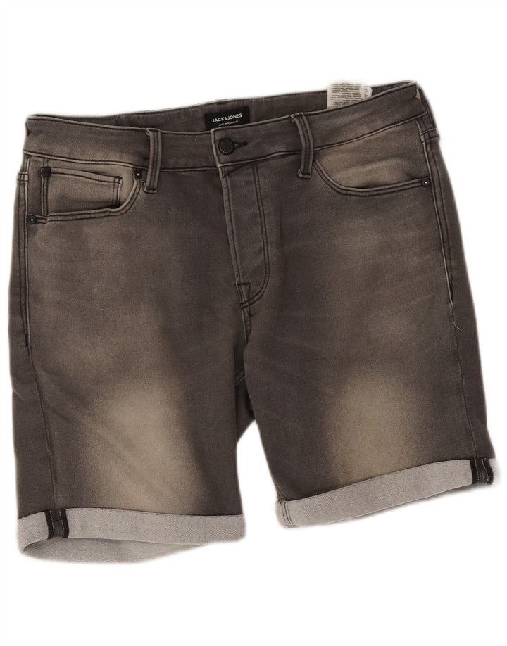 Jack & Jones Mens Denim Shorts XL W38 Grey Cotton