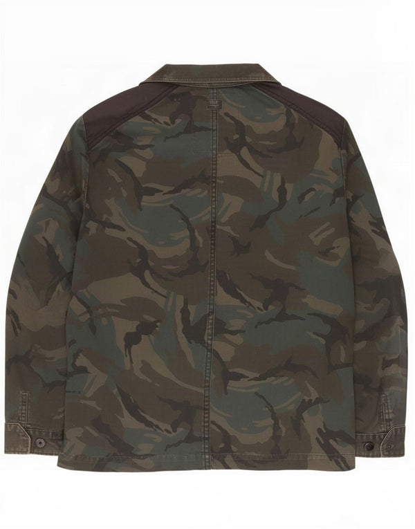 G-Star Mens Military Jacket UK 40 Large Green Camouflage Polyester