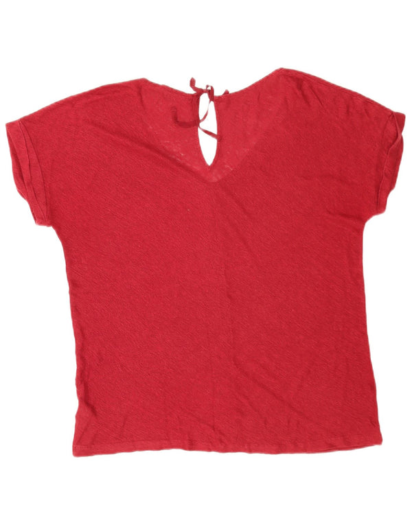 Massimo Dutti Womens Blouse Top UK 16 Large Red