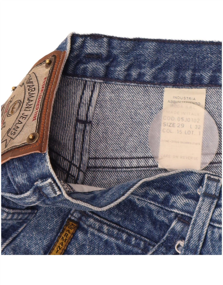 ARMANI Womens High Waist Denim Shorts W29 Medium Blue Cotton