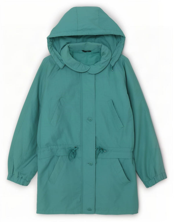 C&A Womens Hooded Oversized Windbreaker Coat EU 36 Small Turquoise