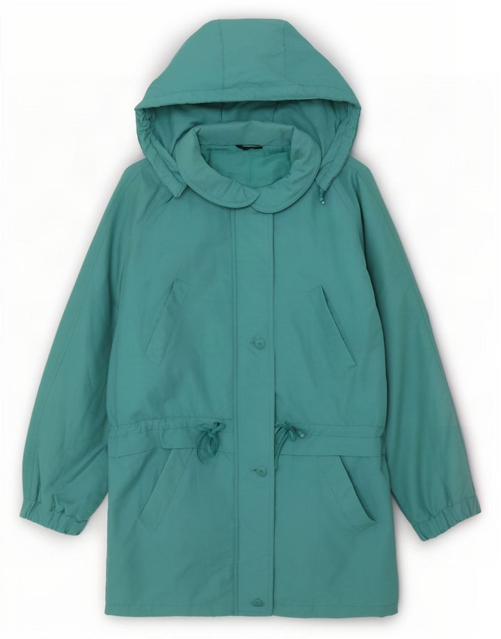 C&A Womens Hooded Oversized Windbreaker Coat EU 36 Small Turquoise