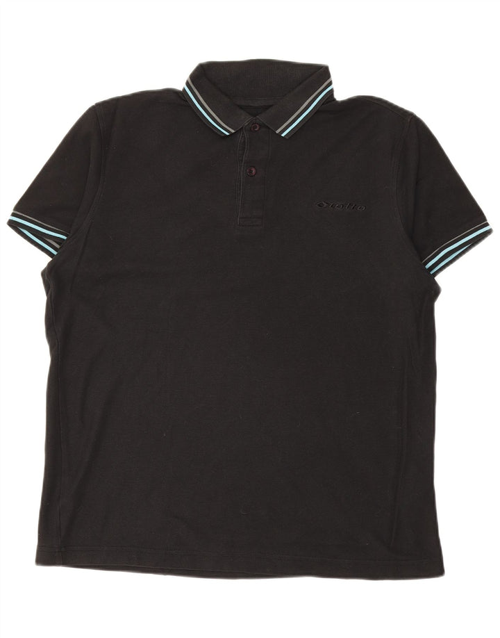 LOTTO Mens Polo Shirt XS Black Cotton