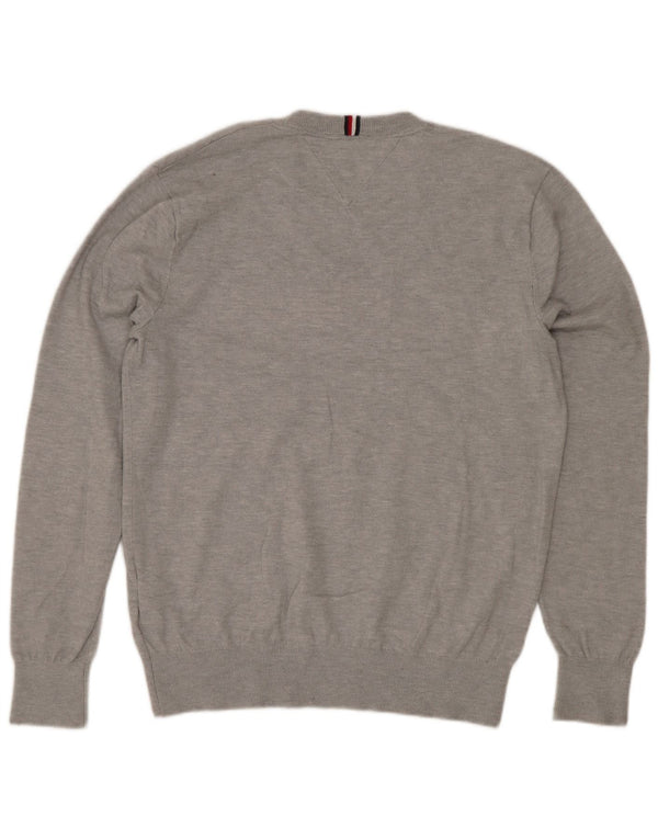 Tommy Hilfiger Boys Crew Neck Jumper Sweater 13-14 Years Grey Flecked
