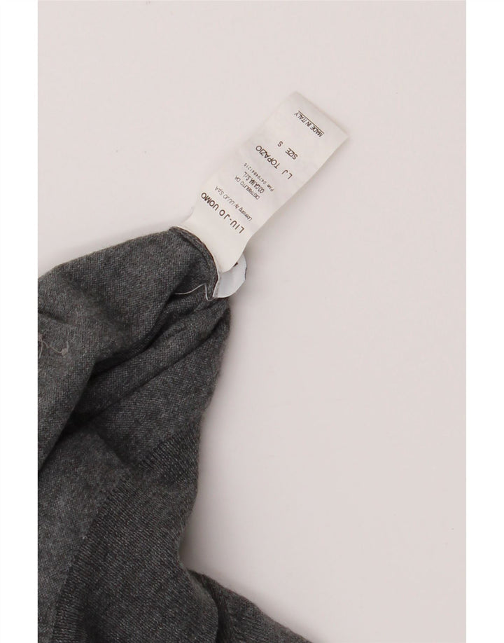 Liu Jo Womens Crew Neck Jumper Sweater UK 10 Small Grey Virgin Wool