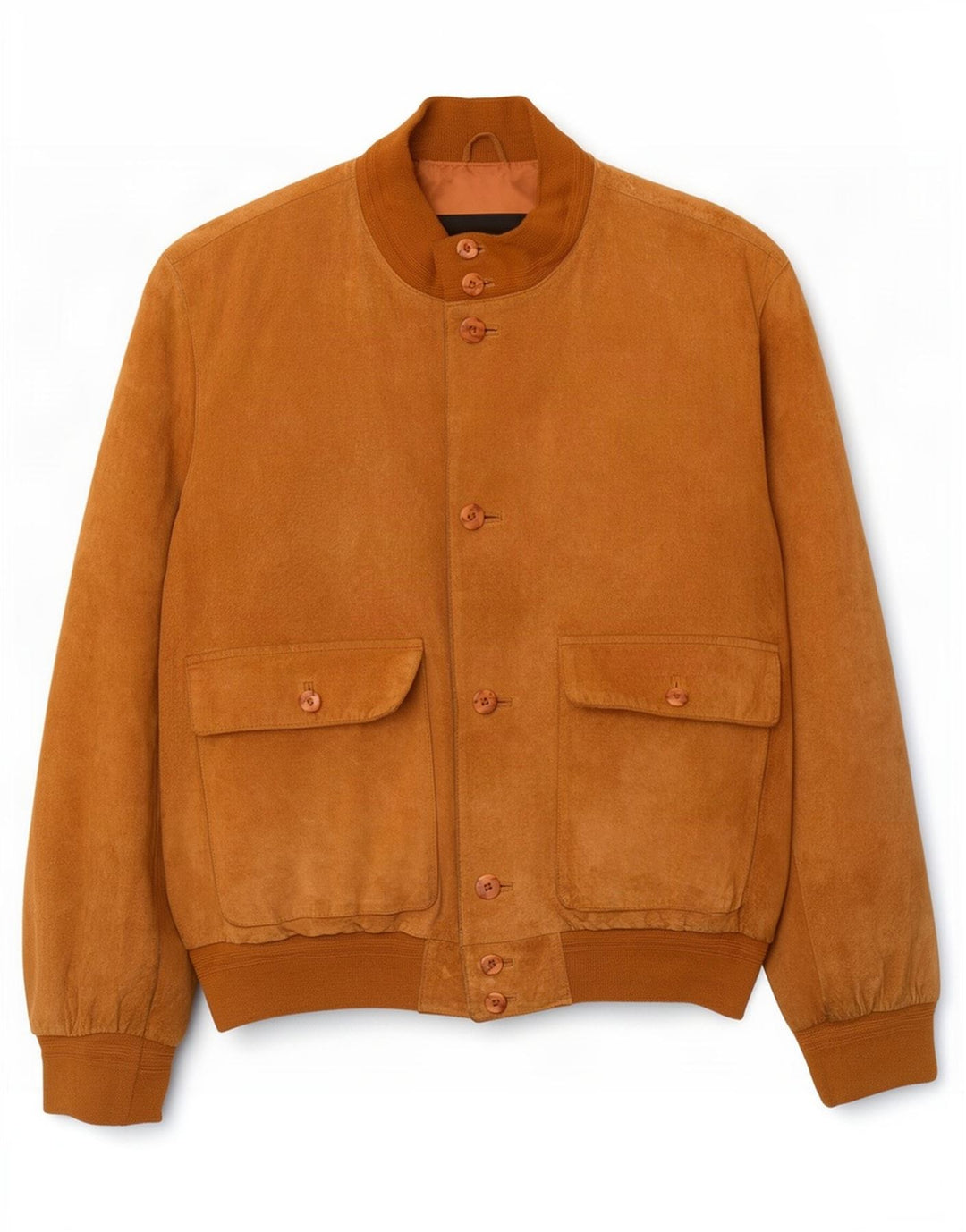 Vintage Mens Suede Bomber Jacket IT 54 2XL Brown Leather