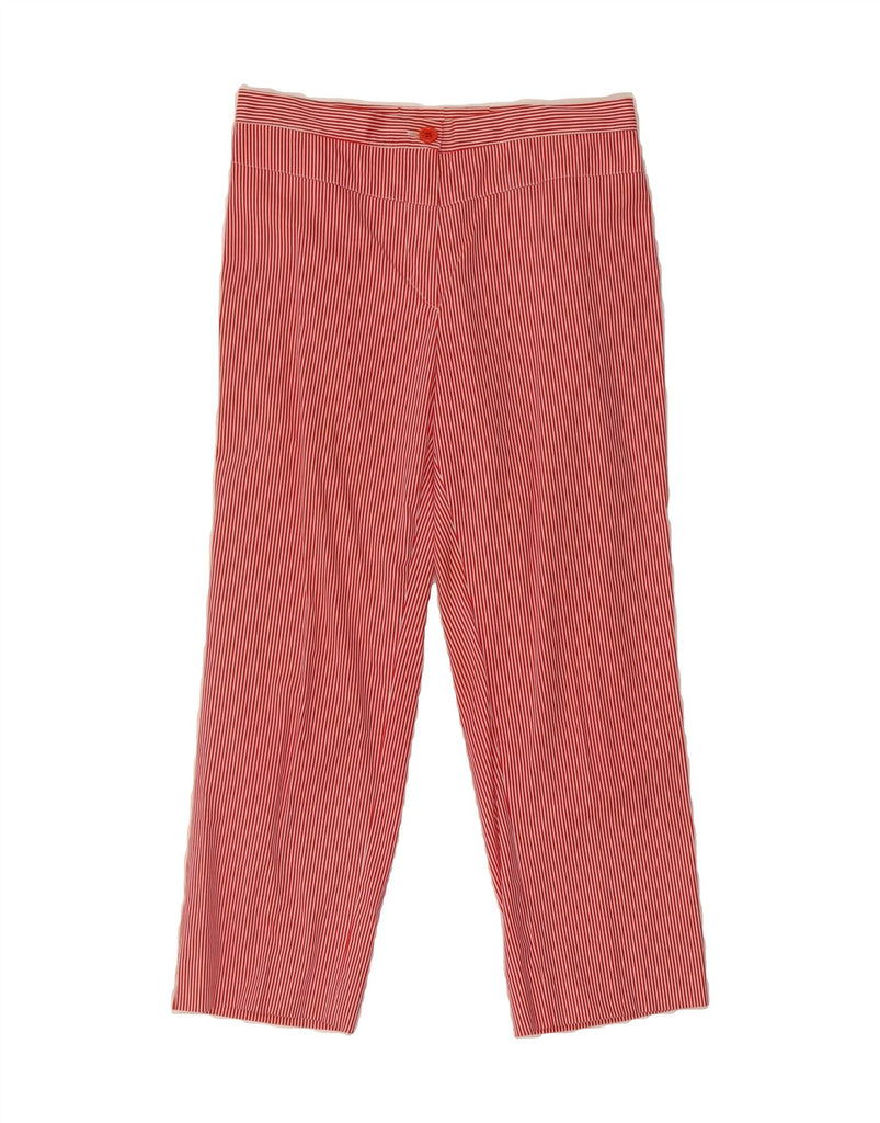 VINTAGE Womens Straight Cropped Trousers W30 L24 Red Pinstripe Vintage Vintage and Second-Hand Vintage from Messina Hembry 