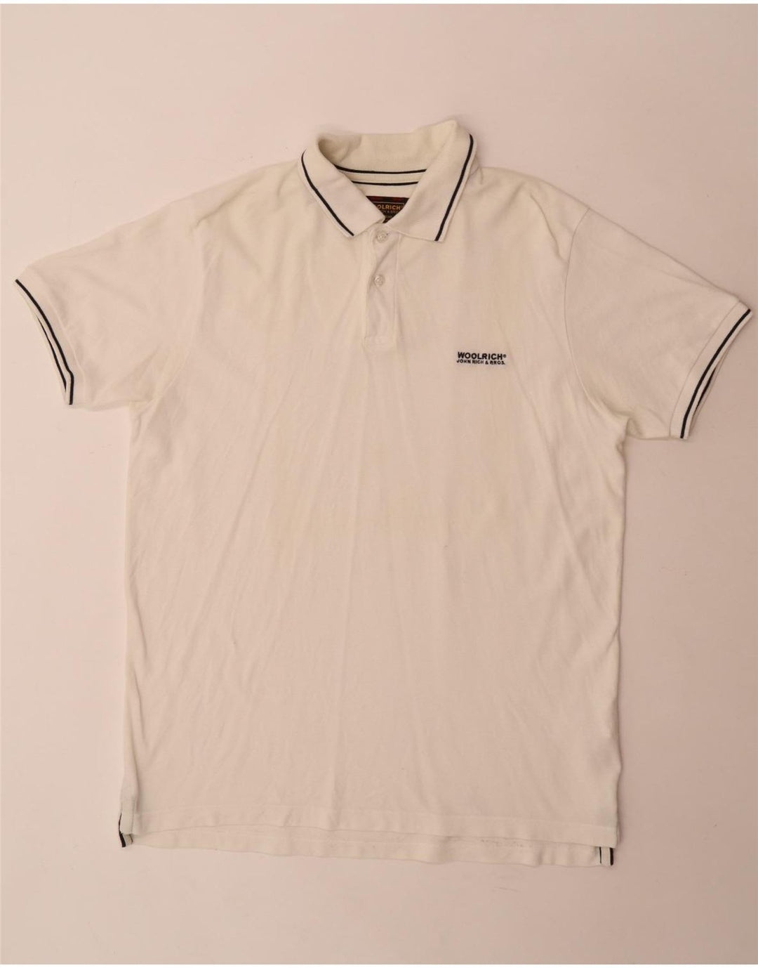 Woolrich Mens Polo Shirt XL White Cotton