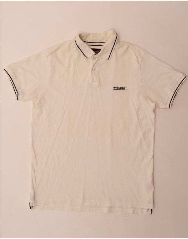Woolrich Mens Polo Shirt XL White Cotton