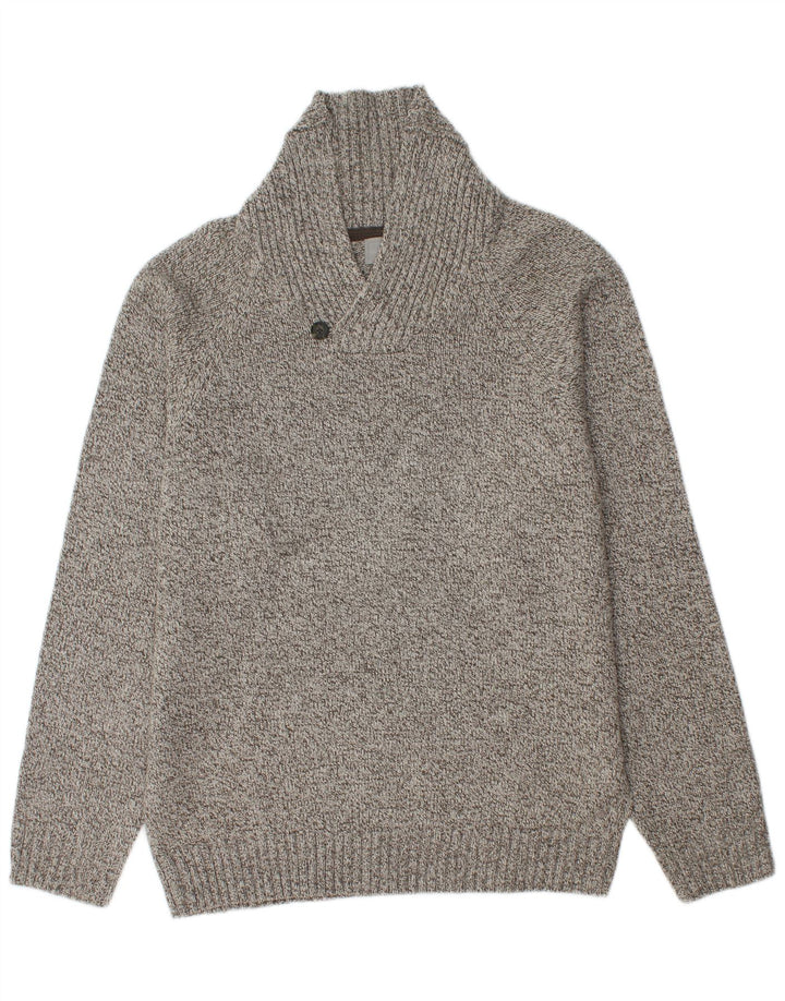 Marks & Spencer Mens Shawl Neck Jumper Sweater Medium Grey Flecked