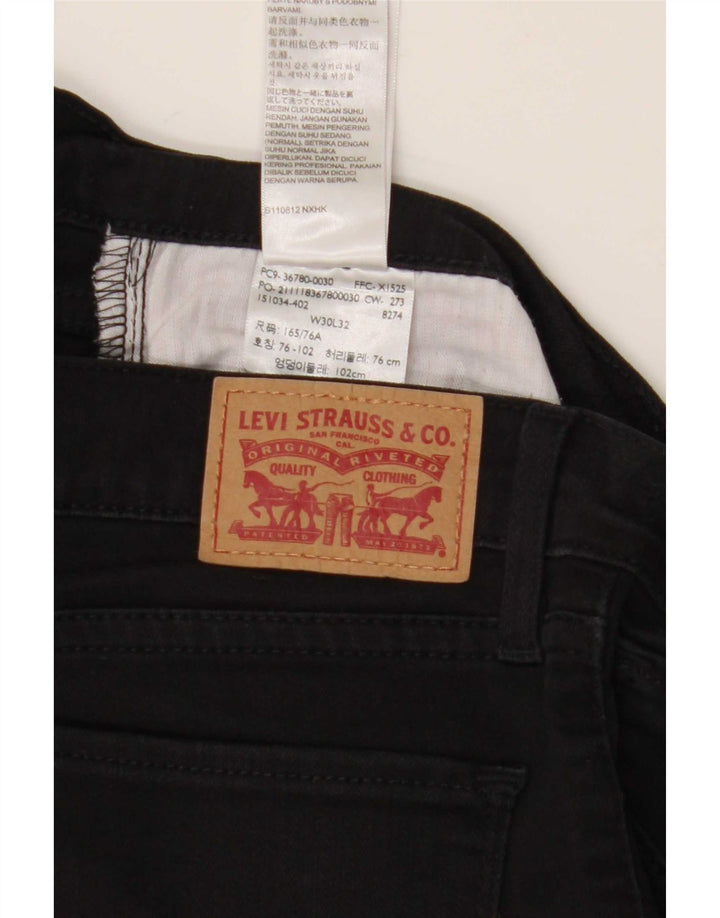 Levi's Womens Skinny Jeans W30 L32 Black Cotton