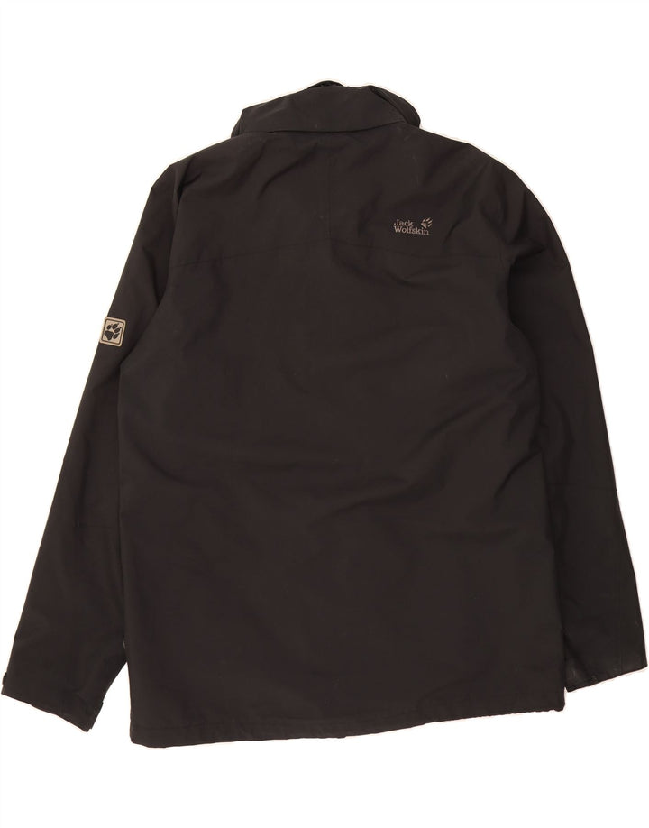 JACK WOLFSKIN Womens Rain Jacket UK 44/48 XL Black Polyester Vintage Jack Wolfskin and Second-Hand Jack Wolfskin from Messina Hembry 