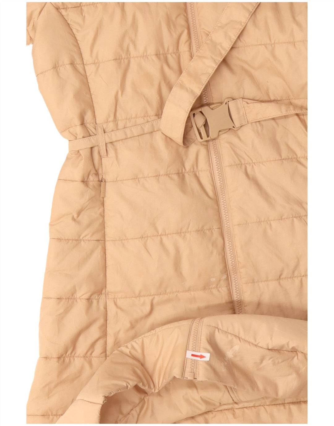 Adidas Womens Hooded Padded Coat UK 10 Small Beige Polyester