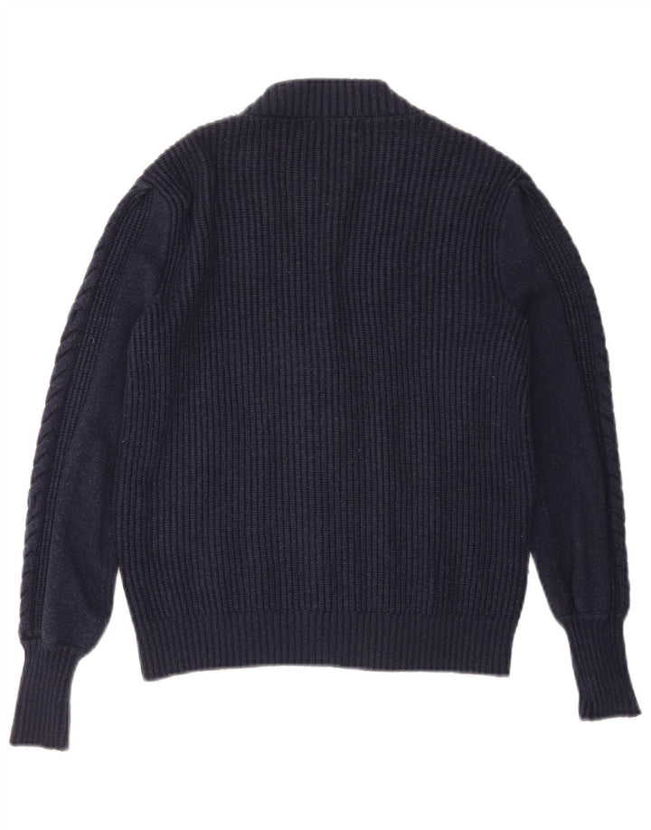 Marks & Spencer Womens Cardigan Sweater UK 10 Small Navy Blue Viscose
