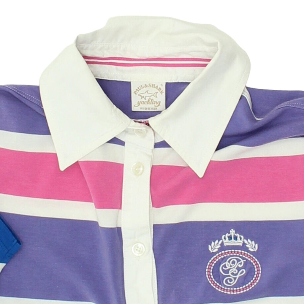 Paul & Shark Womens Purple Pink Striped Polo Shirt | Vintage High End Designer Vintage Messina Hembry and Second-Hand Messina Hembry from Messina Hembry 