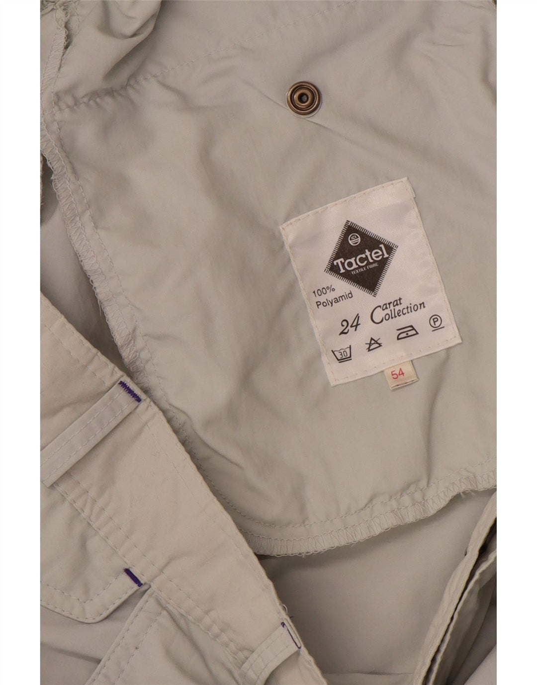Tactel Mens Pegged Chino Trousers W36 L30 Grey Polyamide