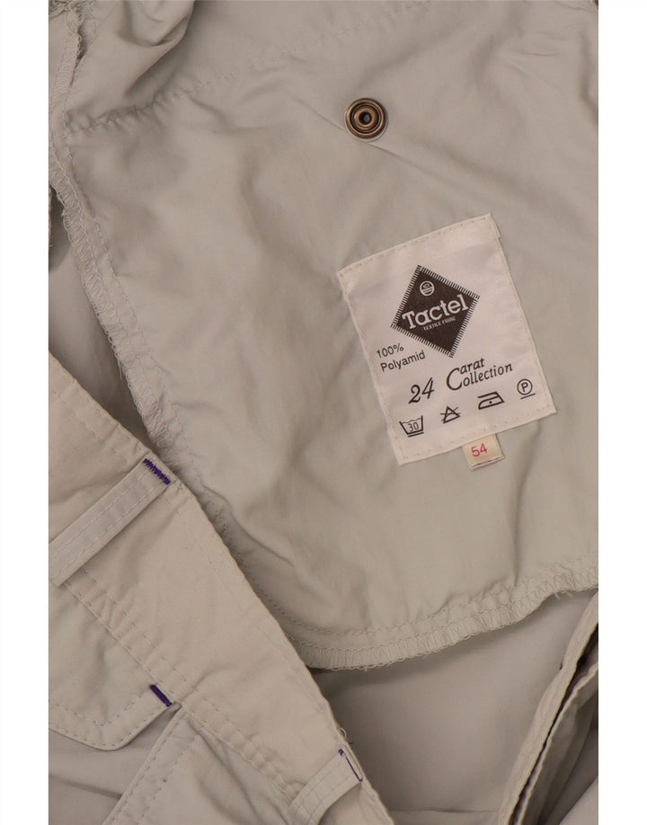Tactel Mens Pegged Chino Trousers W36 L30 Grey Polyamide