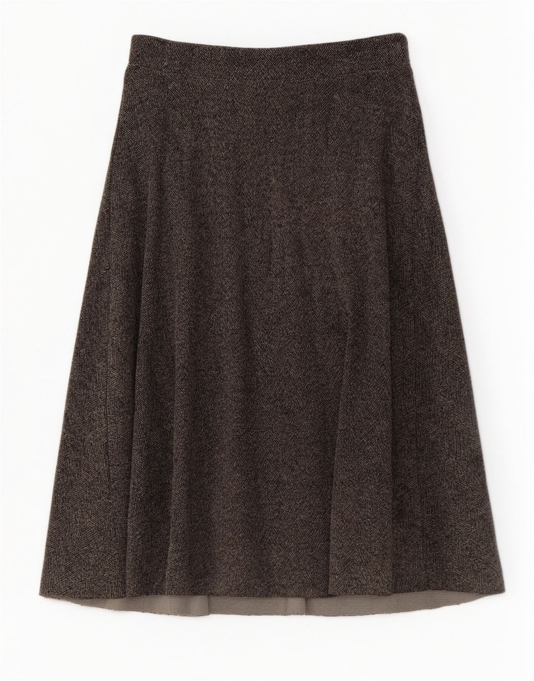 Zara Womens Midi A-Line Skirt Large W32 Grey Herringbone
