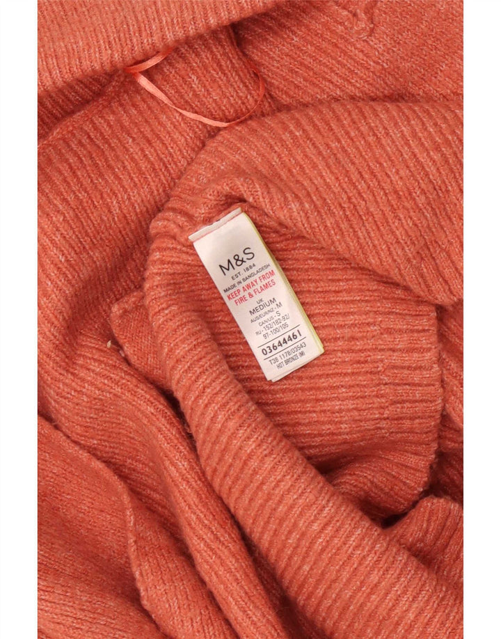 Marks & Spencer Womens Longline Open Cardigan Sweater UK 12 Medium Orange