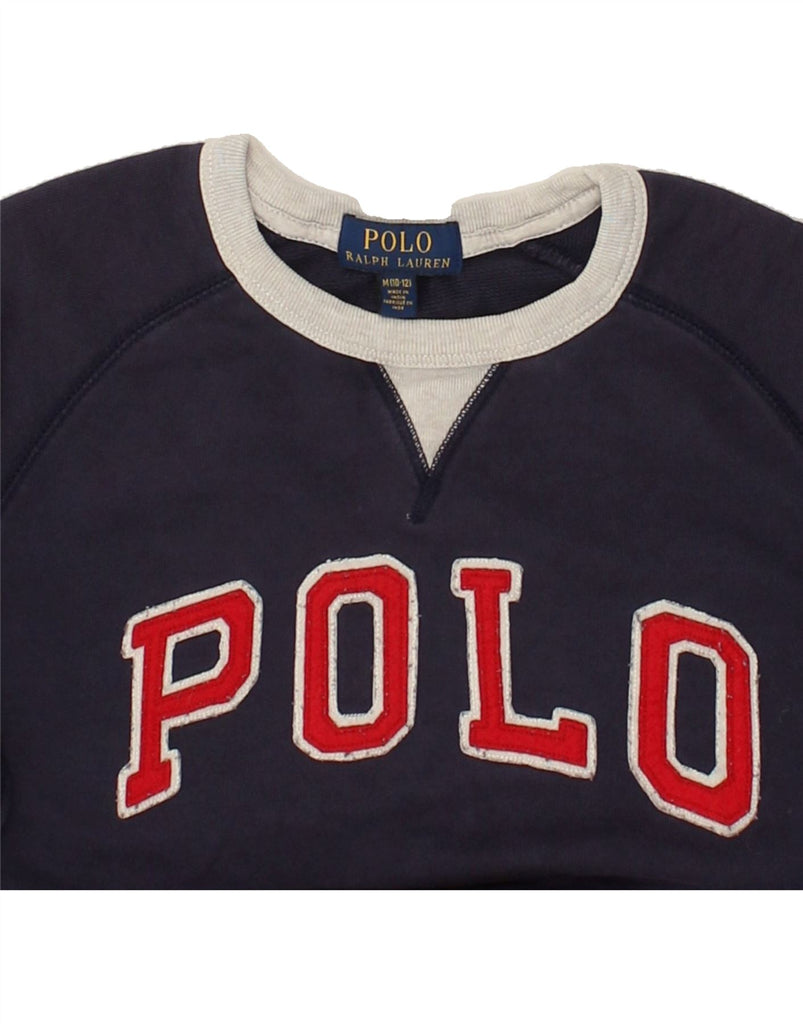 POLO RALPH LAUREN Boys Graphic Sweatshirt Jumper 10-11 Years Medium  Blue | Vintage Polo Ralph Lauren | Thrift | Second-Hand Polo Ralph Lauren | Used Clothing | Messina Hembry 