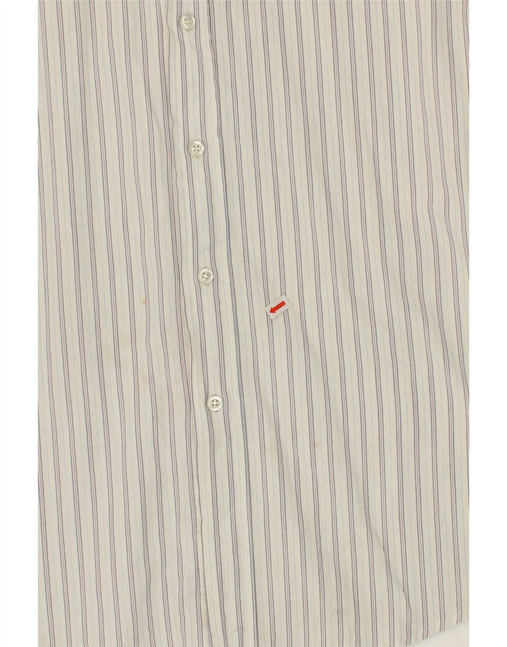 FRED PERRY Mens Shirt XL White Striped Cotton