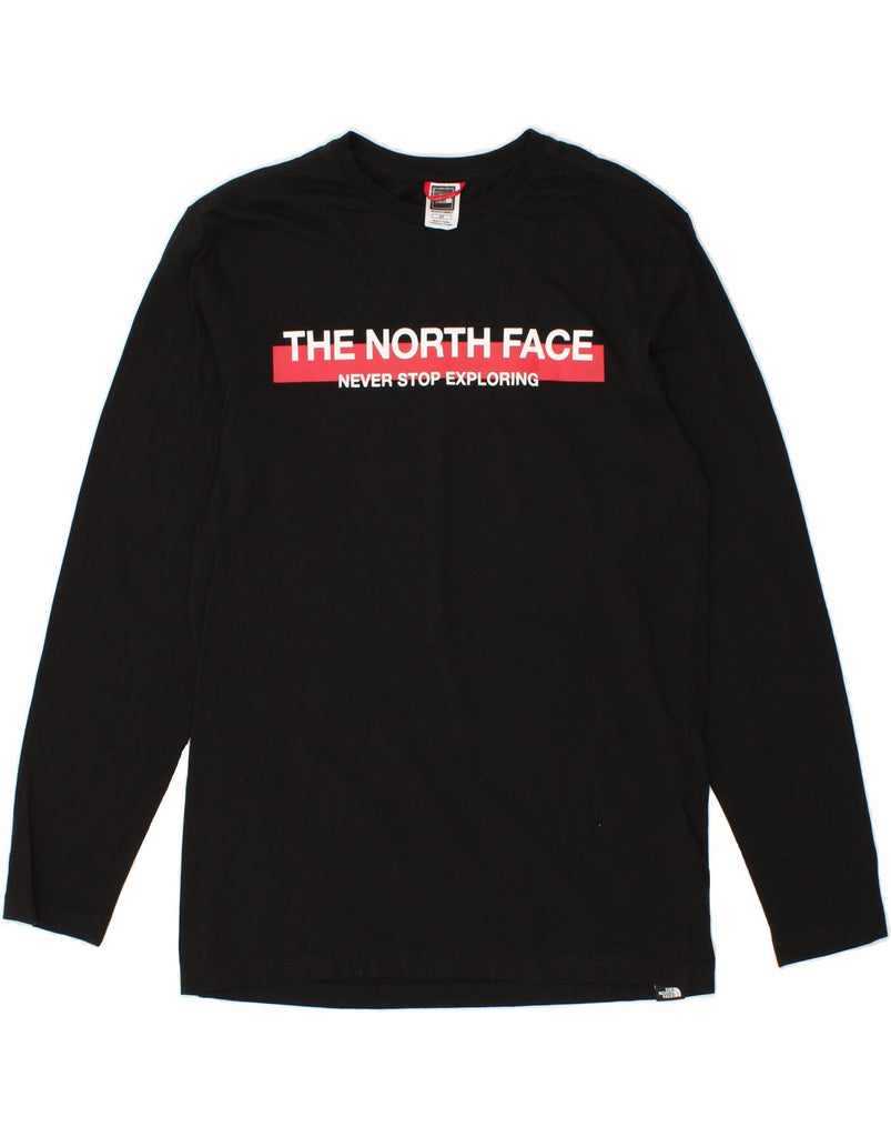 THE NORTH FACE Mens Graphic Top Long Sleeve Small Black Cotton | Vintage The North Face | Thrift | Second-Hand The North Face | Used Clothing | Messina Hembry 