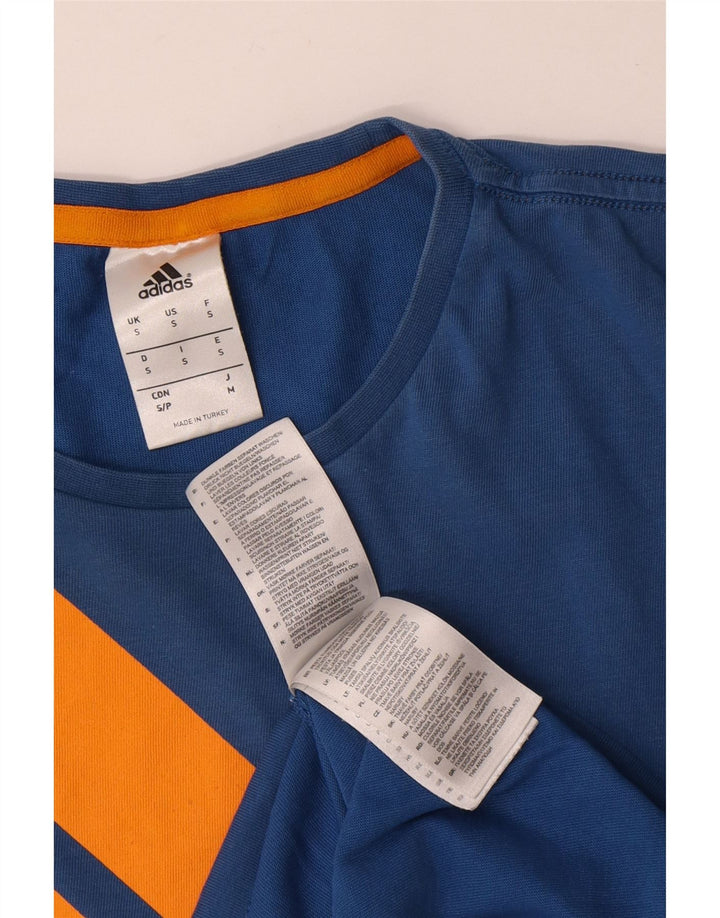 Adidas Mens Graphic T-Shirt Top Small Blue Cotton
