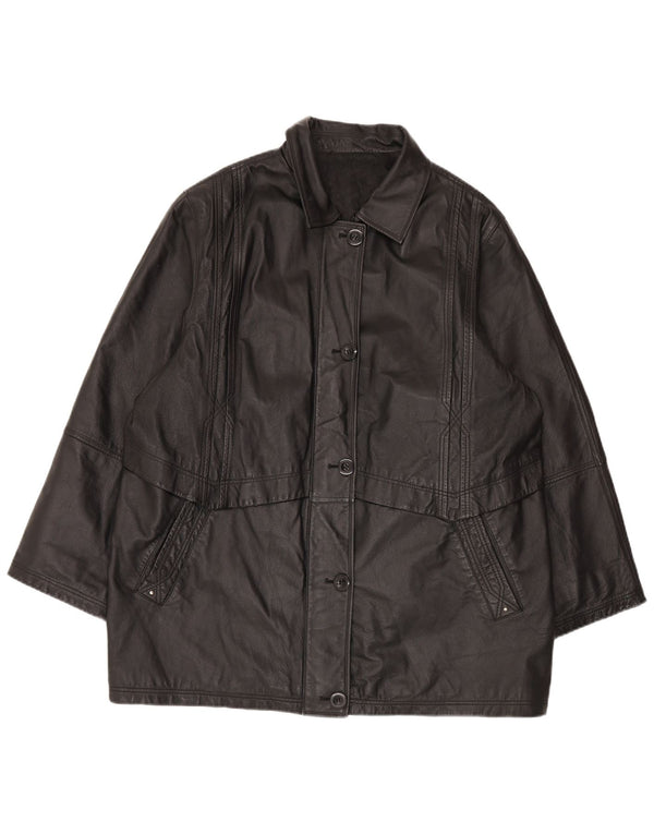 Canda Mens Leather Jacket IT 52 XL Black Leather