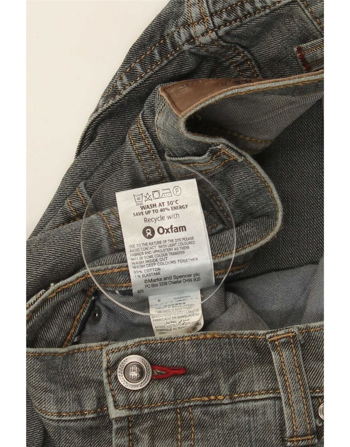 Marks & Spencer Mens Straight Jeans W34 L29 Grey Cotton