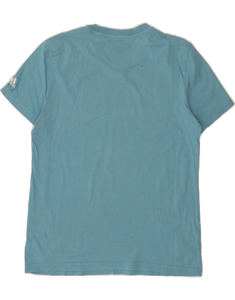 ADIDAS Womens Graphic T-Shirt Top UK 16/18 Large Blue Cotton Vintage Adidas and Second-Hand Adidas from Messina Hembry 