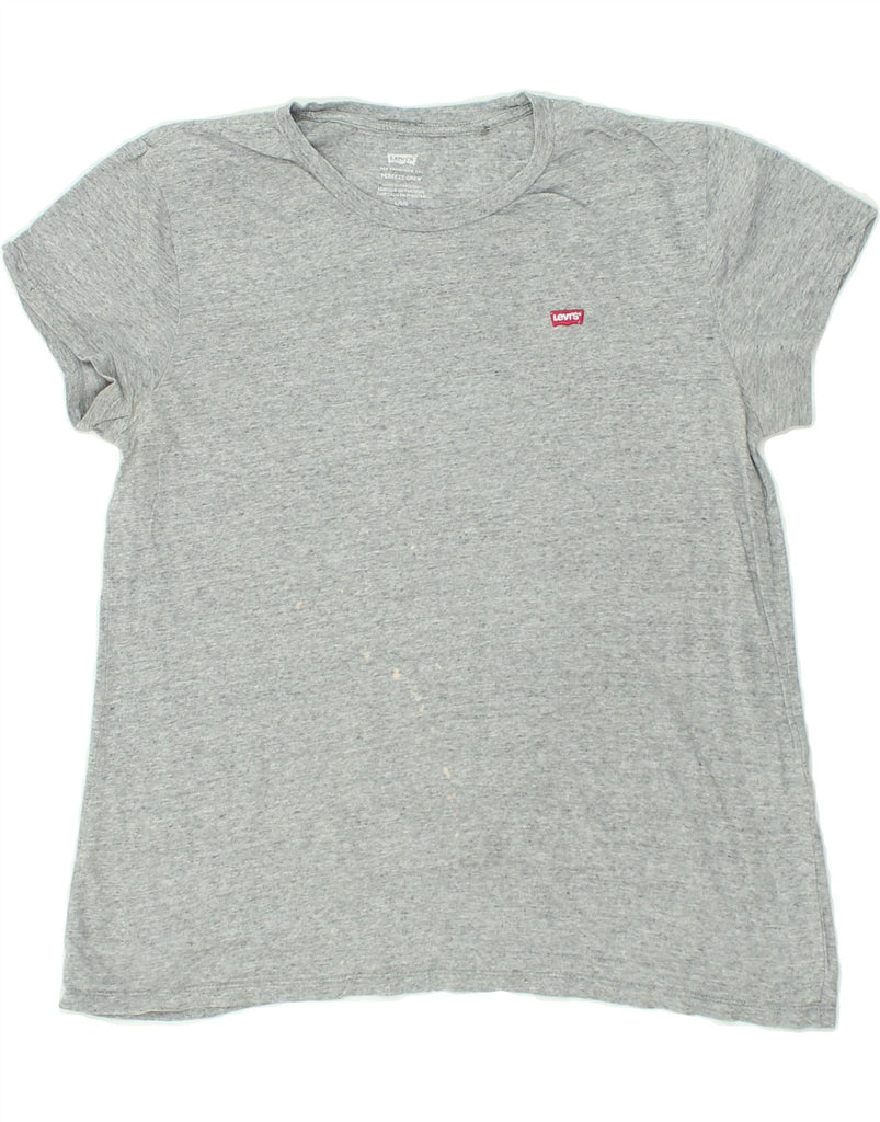 LEVI'S Womens Perfect Crew T-Shirt Top UK 16 Large Grey | Vintage Levi's | Thrift | Second-Hand Levi's | Used Clothing | Messina Hembry 