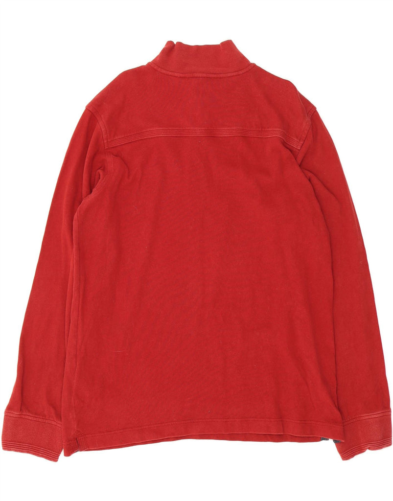 TIMBERLAND Mens Regular Fit Zip Neck Sweatshirt Jumper 2XL Red Cotton Vintage Timberland and Second-Hand Timberland from Messina Hembry 