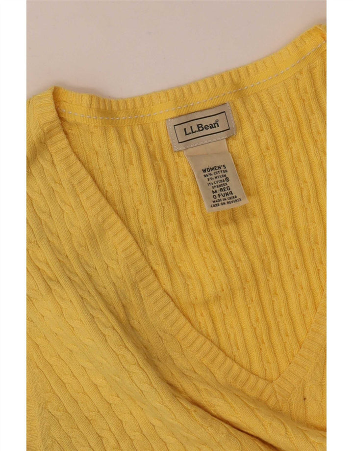 L.L.Bean Womens Vest Tank Top UK 12 Medium Yellow Cotton
