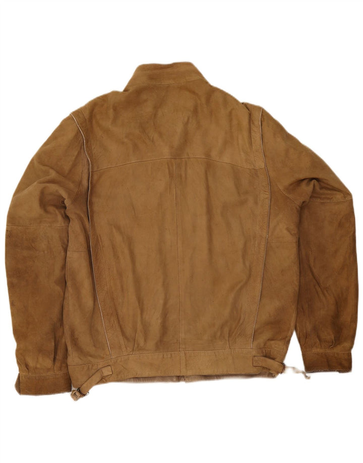 Vintage Mens Leather Jacket UK 40 Large Beige