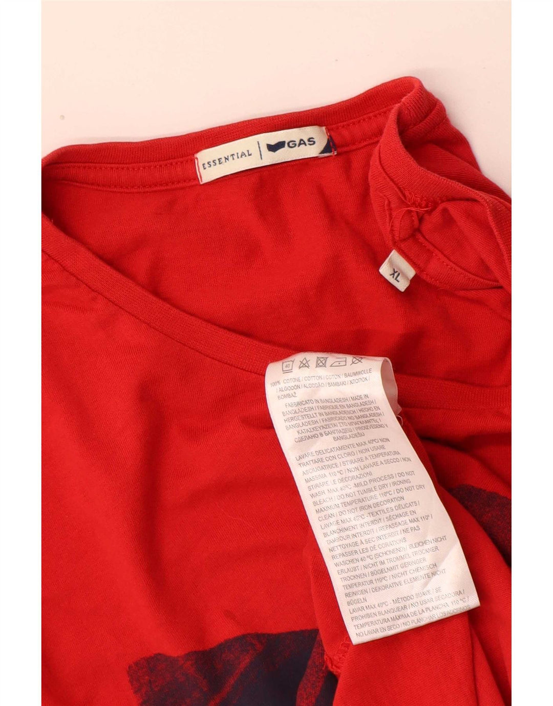 Gas Mens Graphic T-Shirt Top XL Red Cotton