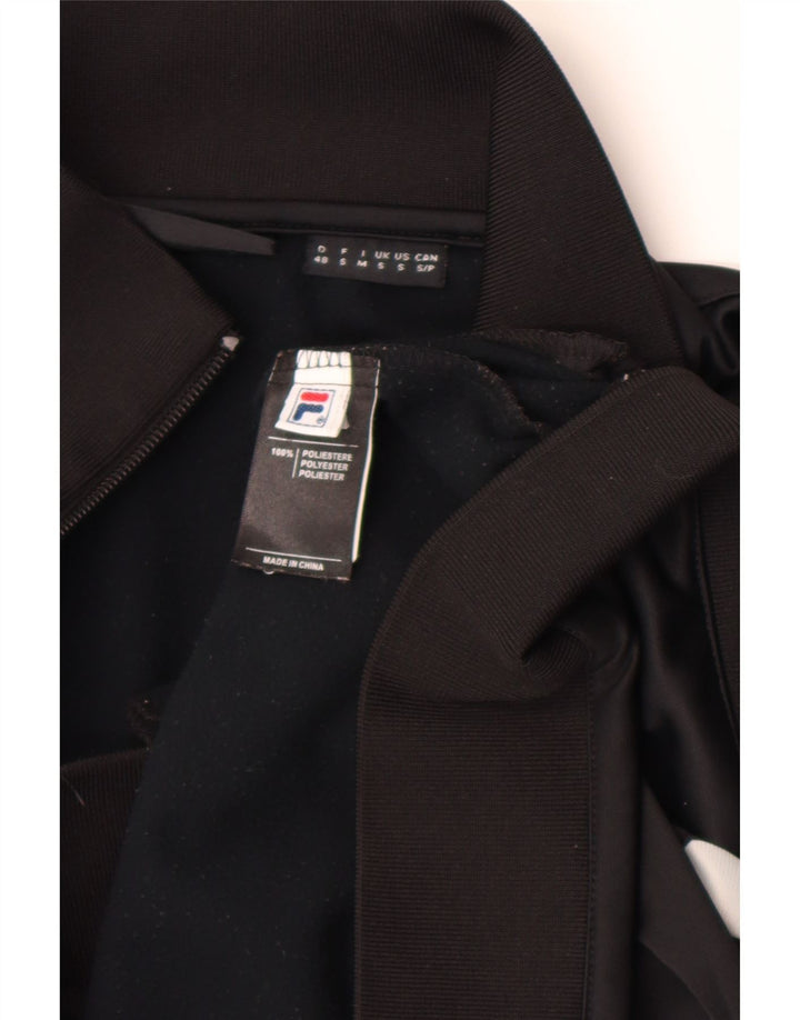 Fila Mens Tracksuit Top Jacket Small Black Colourblock Polyester