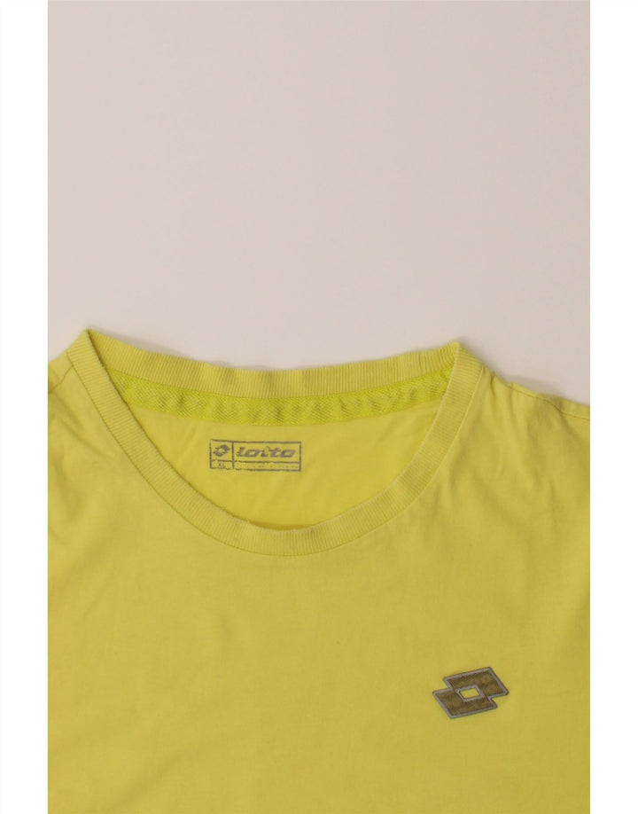 LOTTO Mens T-Shirt Top XL Yellow Cotton Vintage Lotto and Second-Hand Lotto from Messina Hembry 