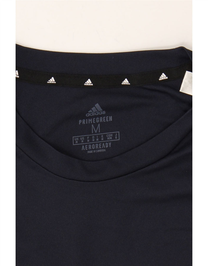 ADIDAS Mens Aeroready T-Shirt Top Medium Navy Blue Polyester Vintage Adidas and Second-Hand Adidas from Messina Hembry 