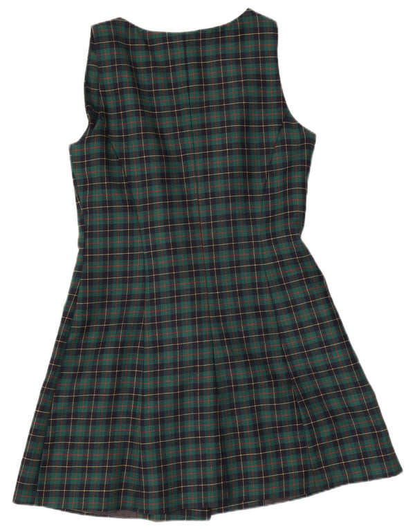 Swish Womens Pinafore Dress UK 12 Medium Green Check Wool
