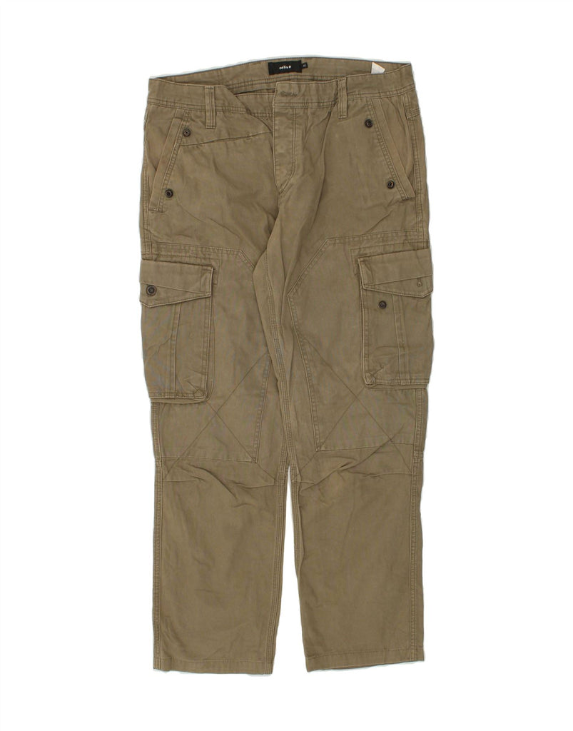 CELIO Mens Straight Cargo Trousers W36 L30 Khaki Cotton Vintage Celio and Second-Hand Celio from Messina Hembry 