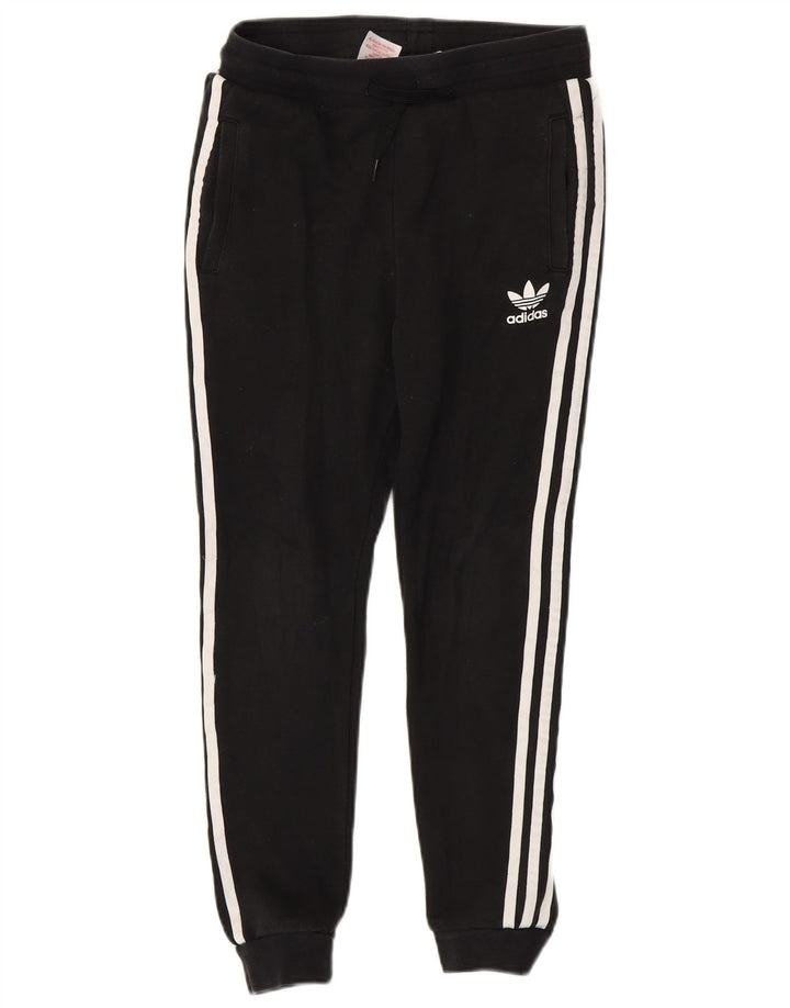 ADIDAS Boys Tracksuit Trousers Joggers 11-12 Years Black Cotton