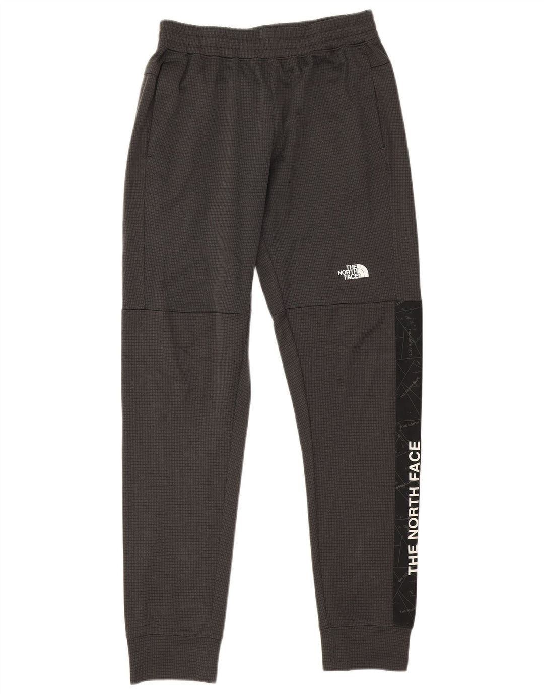 The North Face Mens Graphic Tracksuit Trousers Joggers Small Grey Check