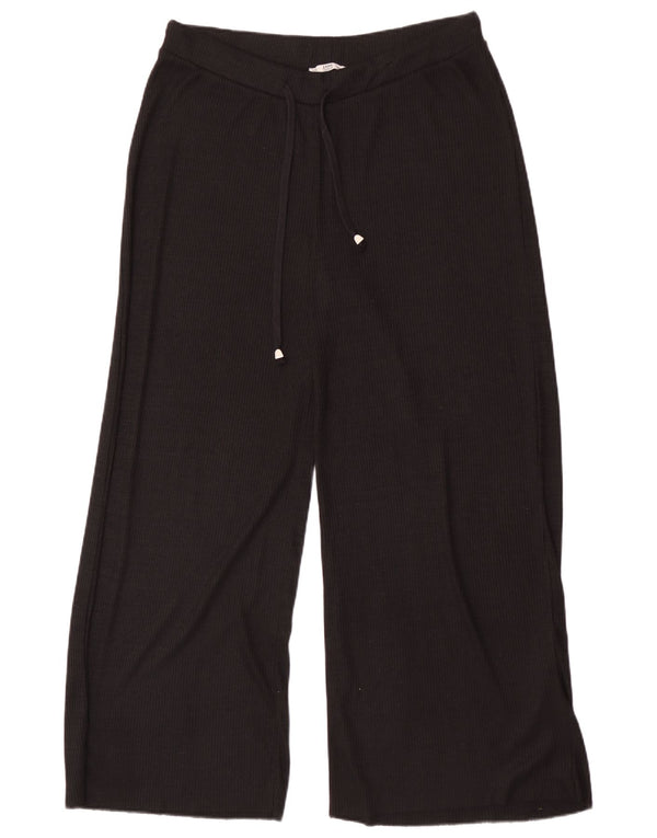 Zara Womens Wide Leg Tracksuit Trousers UK 18 XL  Black