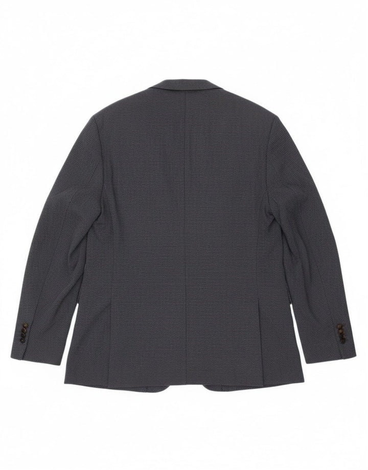 Massimo Dutti Mens 2 Button Blazer Jacket EU 58 2XL Navy Blue Cotton