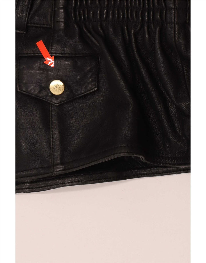 Vintage Womens Leather Biker Jacket EU 40 Medium Black