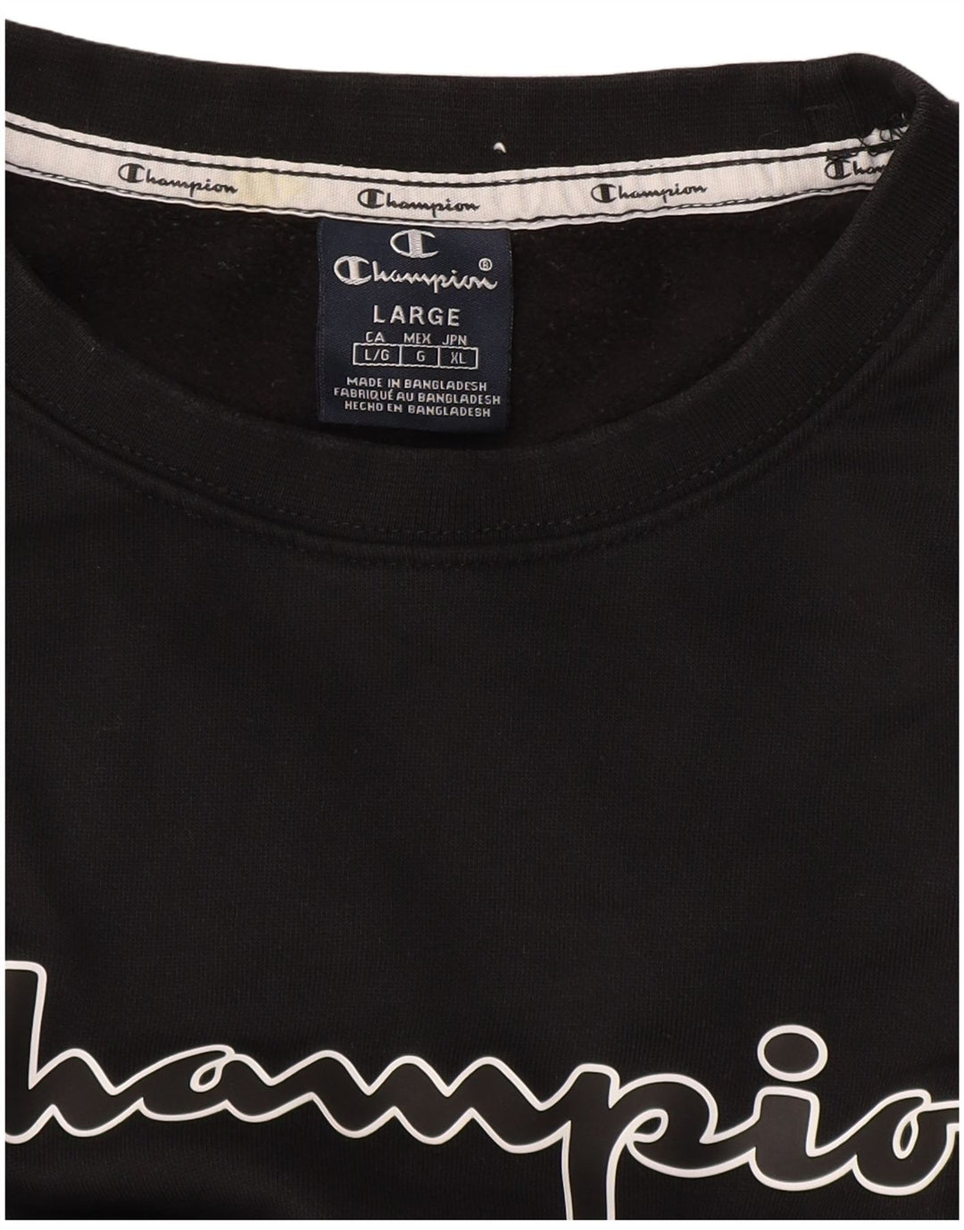 Champion Mens Graphic Sweatshirt Jumper Large Black