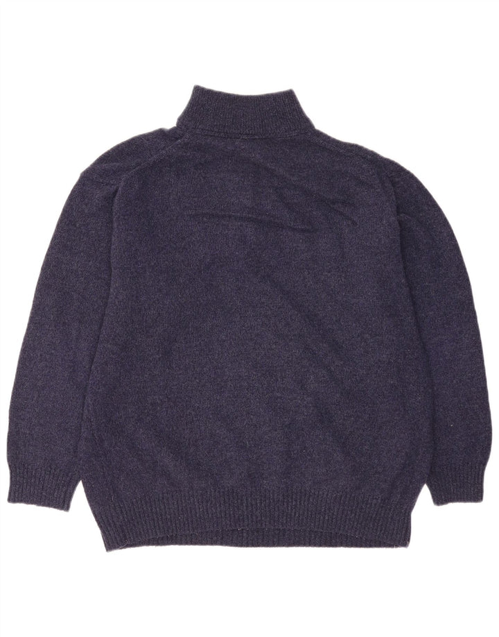 Murphy & Nye Mens Zip Neck Jumper Sweater Large Navy Blue Wool